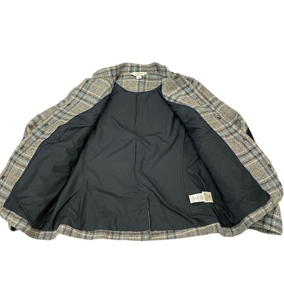 L.L. Bean Gray Plaid Blazer with Black Elbow Patches - Picture 15 of 16
